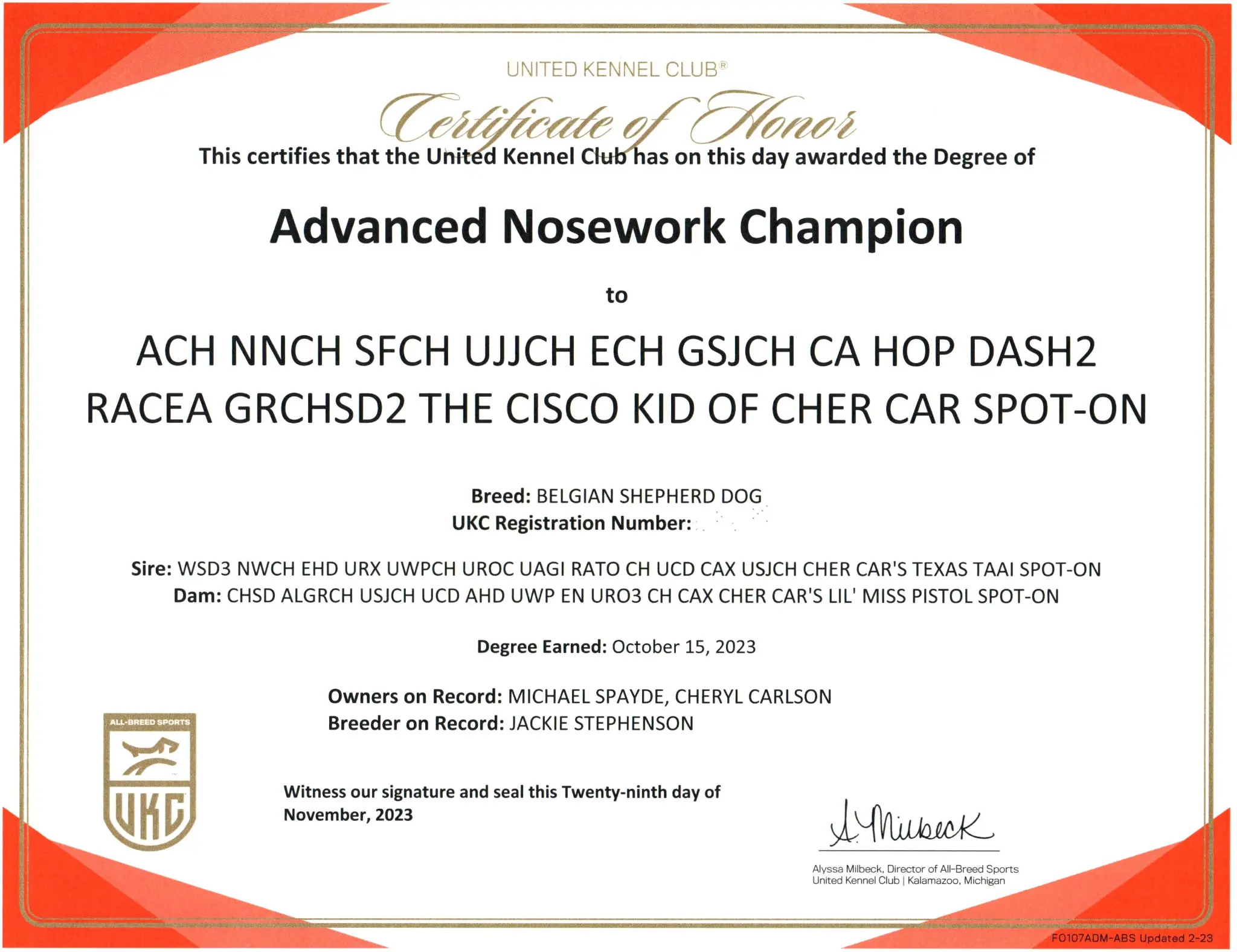 Advanced Champion (ACH)