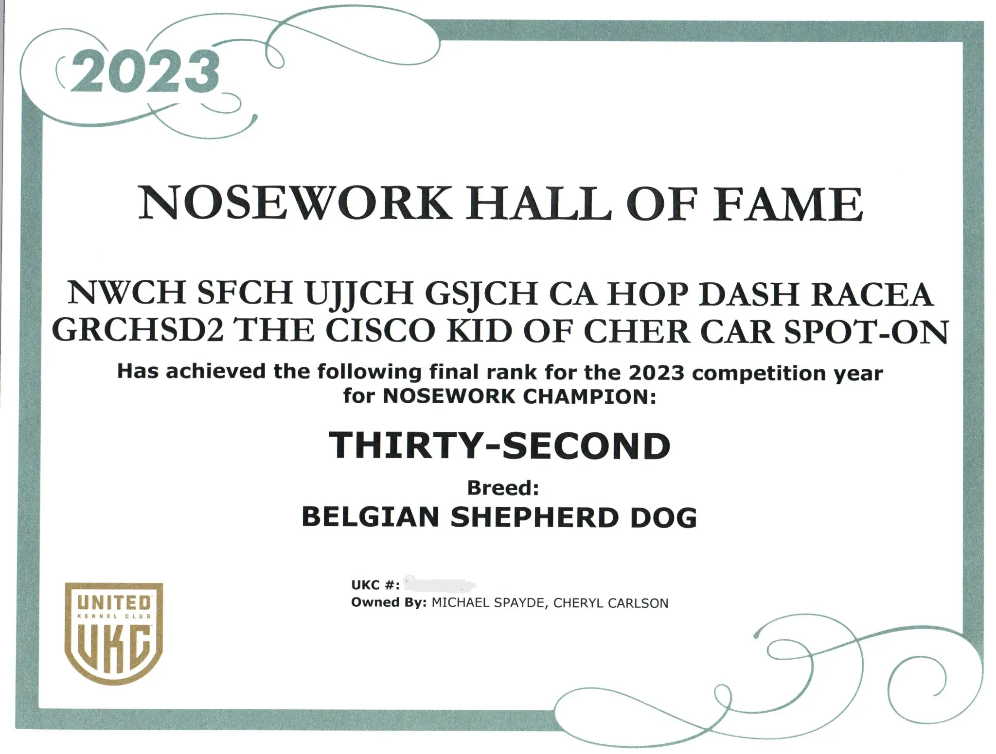 Nosework Hall of Fame